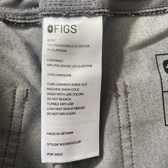 FIGS Kade Cargo Scrub Pants Women’s XL Gray Elastic Waist Drawstring Set of 2 - Picture 4 of 11
